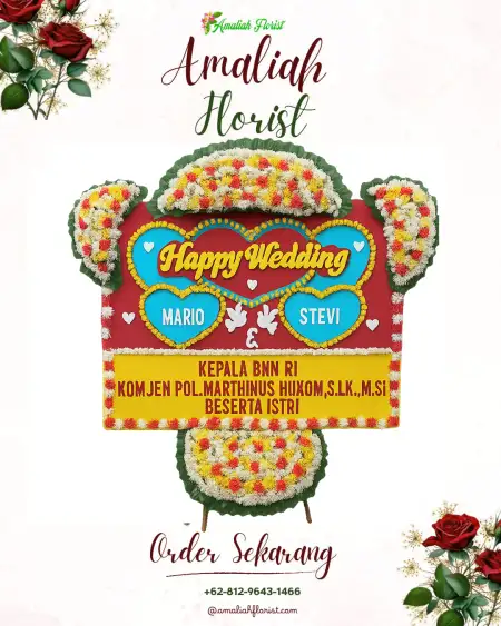 Papan Bunga Pernikahan Tunggur